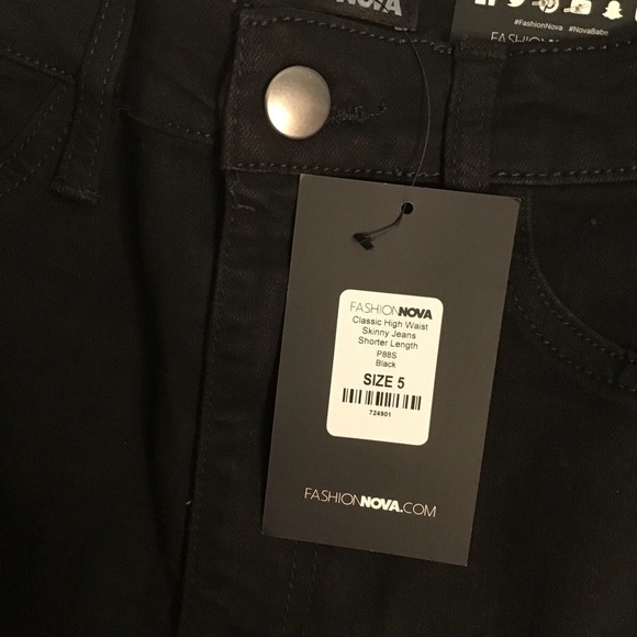 Black hi waist skinny jeans nwt shorter length - Picture 4 of 5